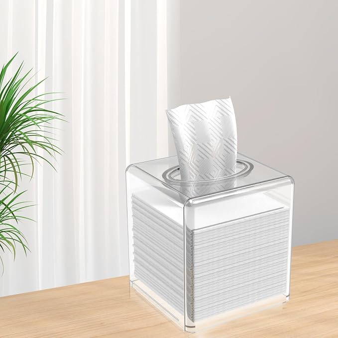 Clear Acrylic Square Facial Tissue Box Holder - Image 3