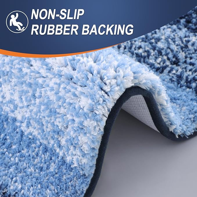 OLANLY Bathroom Rug Set 2 Piece, Soft Absorbent Microfiber Bath Rug Set - Image 4