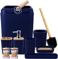 Bathroom Accessories Set, 9 Piece Navy Blue Bathroom Accessory Set by BetterbathroomwithXLHOME