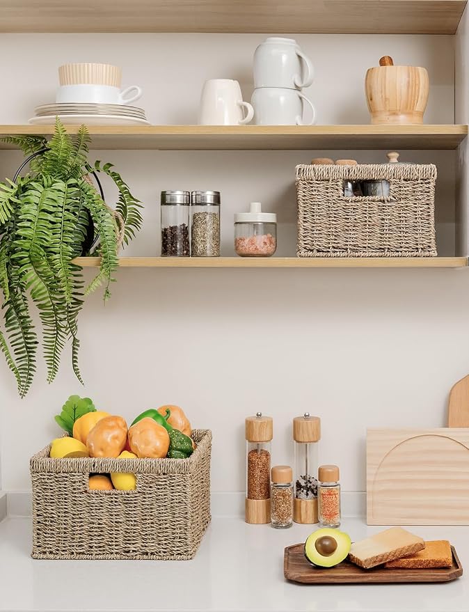 StorageWorks Wicker Storage Baskets, Handwoven Seagrass Basket - Image 7