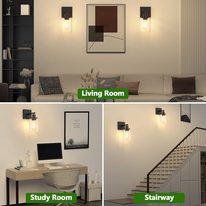 Licperron Black Vanity Wall Sconces Set of Two, Modern Sconces Wall Lighting - Image 6