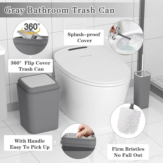 Grey Bathroom Accessories Set, Bathroom Sets - Image 7