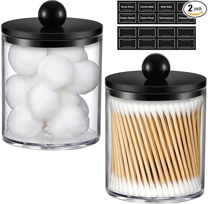 2 Pack Acrylic Qtip Holder Dispenser by AOZITA