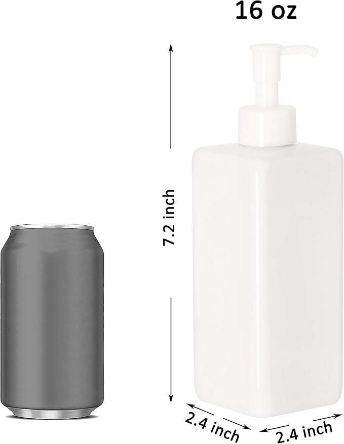 Youngever 5 Pack 16 Ounce Plastic Pump Bottles, Refillable Square Plastic Pump - Image 2