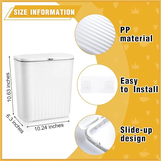 Mifoci 3 Pieces Sanitary Napkins Receptacle Plastic Wall Mounted Tampon - Image 2