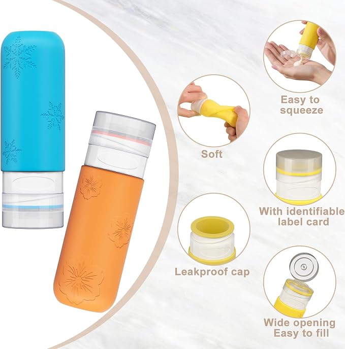 16 Pack Travel Bottles for Toiletries, Silicone TSA Approved-Containers for - Image 3