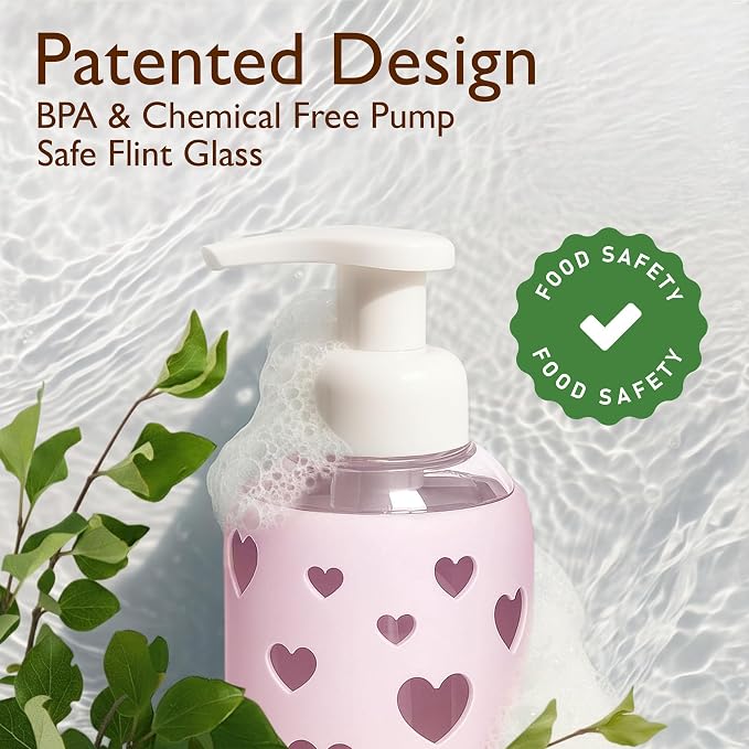 SoCal Suds & Company Foaming Hand Soap Dispenser Glass, Liquid Soap Pump - Image 3