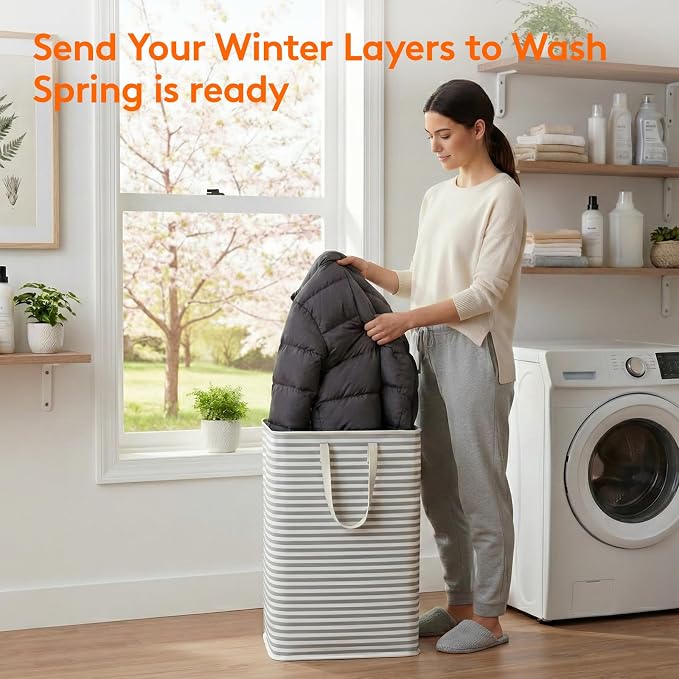 Lifewit 2 Pack Laundry Basket 80L Each, Collapsible Clothes Hamper - Image 2