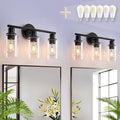 DLLT 3-Light Bathroom Light Fixtures: Black Modern Vanity Lights by DINGLILIGHTING