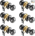 6 Pack Black Door Knobs Interior Keyless, Door Knobs by NCSENBuidlingHardware