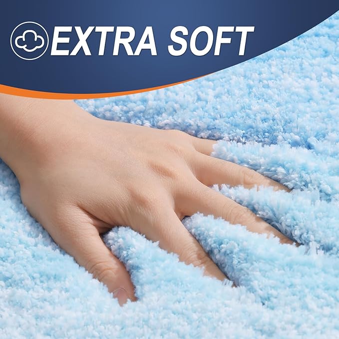 OLANLY Bathroom Rug Set 2 Piece, Soft Absorbent Microfiber Bath Rug Set - Image 3