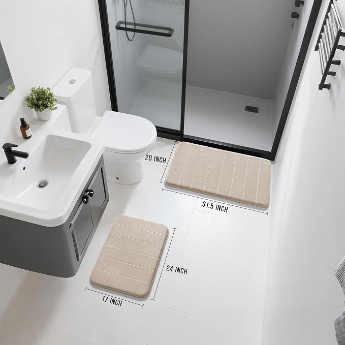 Yimobra Memory Foam Bathroom Rugs Sets 2 Piece - Image 2