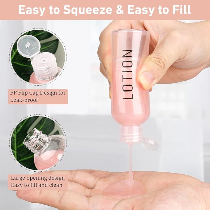 Travel Bottles for Toiletries 3.4oz/100ml 4 Pack TSA Approved Leak-Proof Travel - Image 3