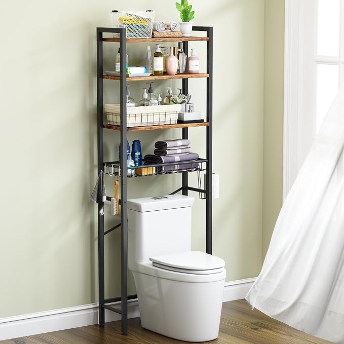Over-The-Toilet Storage Rack, 4-Tier Bathroom Organizer Shelf Over Toilet - Image 9