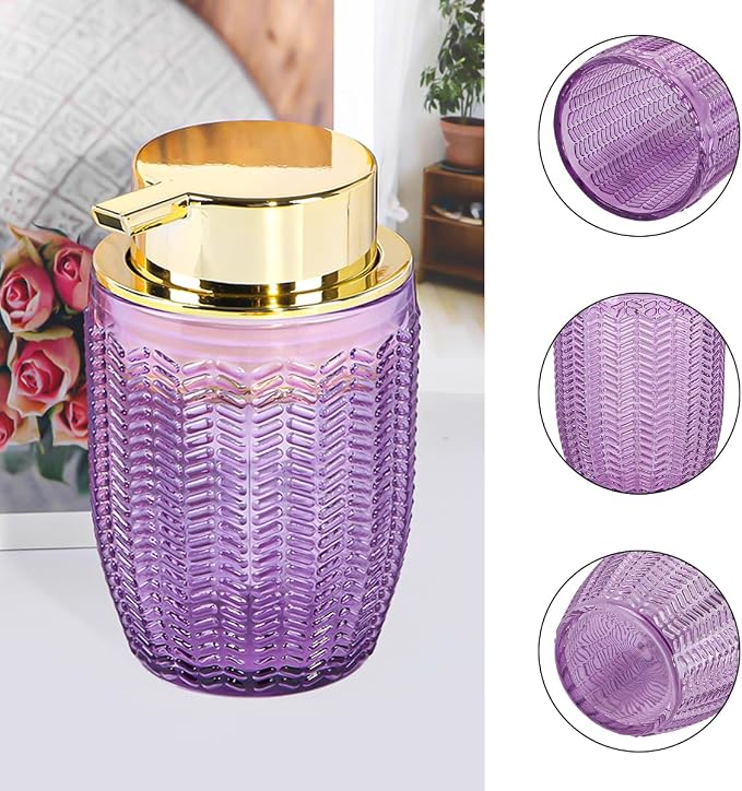 Purple Foaming Soap Dispenser, Glass Foam Hand Soap Dispenser - Image 6