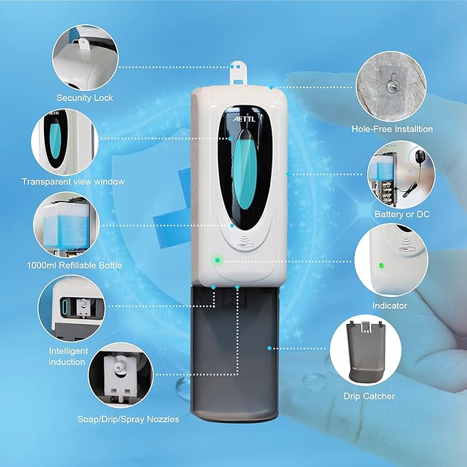 Touchless Automatic Foaming Hand Soap Dispenser Wall Mount, Motion Sensor Foam - Image 5