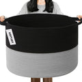 115L Large Blanket Basket, 23.6"L x 23.6"W x 15.7"H Rope Woven Baskets by HZFTJOY