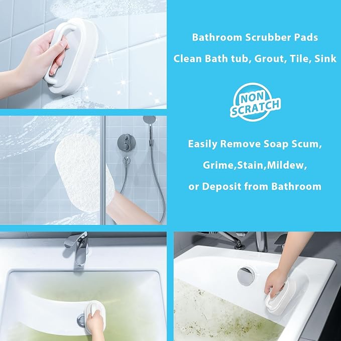 Handle Bath Tub Scrubber, Non Scratch Bathroom Scouring Pad, Bathtub Scrubber - Image 5