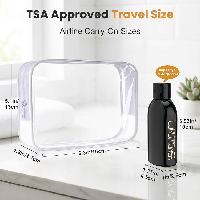 Cosywell Travel Bottles for Toiletries 4pcs 3.4oz Travel Shampoo and - Image 2