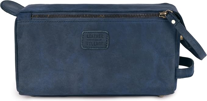 LEATHER VILLAGE Genuine Leather Travel Toiletry Bag - Image 2