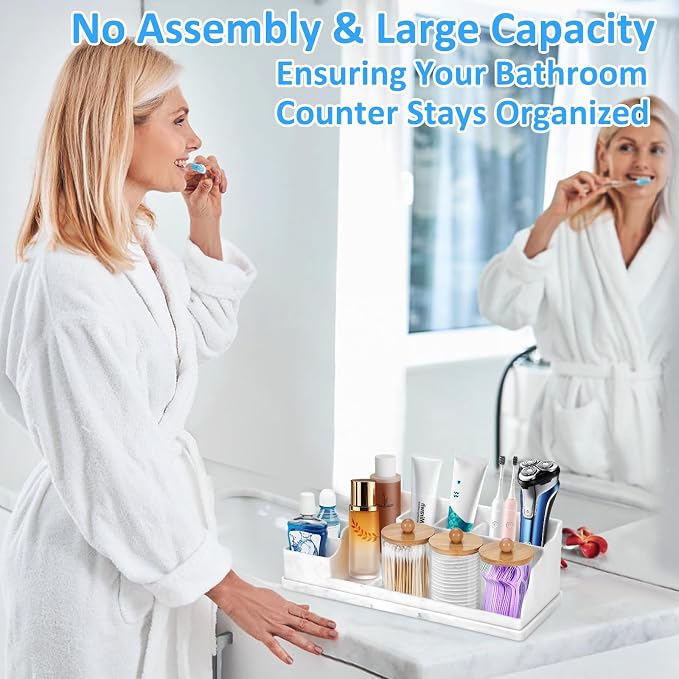Bathroom Counter Organizer, Toothbrush and Toothpaste Holder - Image 2