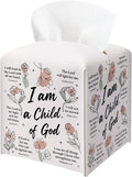 Inspirational Christian Tissue Box Cover Square, Religious Bible Verse Leather by BGFMVS