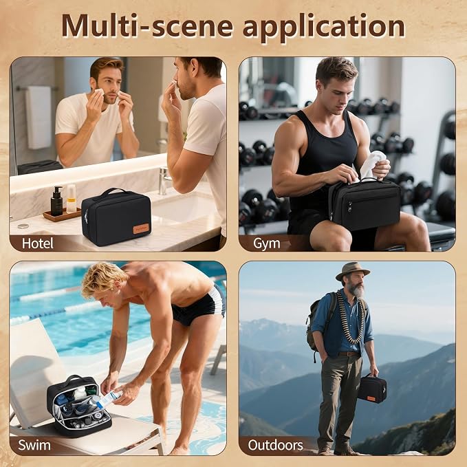 Toiletry Bag for Men, Mens Travel Toiletry Organizer, Men's Travel Essentials - Image 8