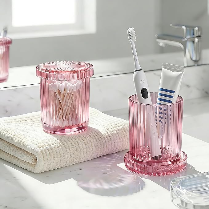2 Pack Glass Qtip Holder Dispenser Set - Image 3