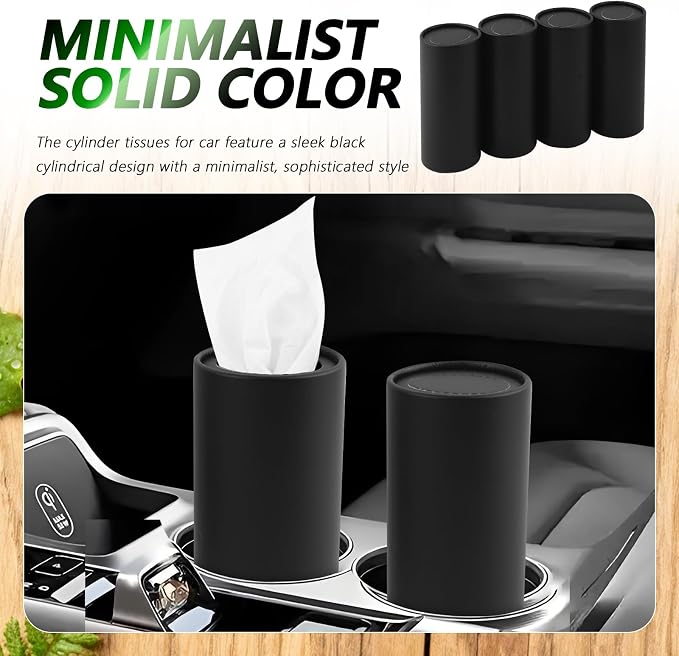 4PCS Car Tissue Holder, Pull Out Minimalist Car Tissues Cylinder - Image 4