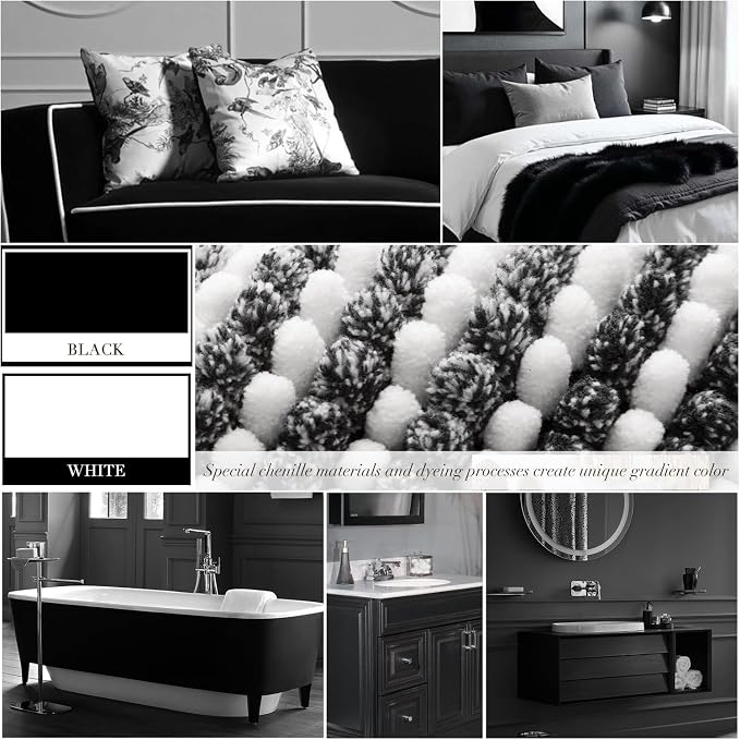 BSICPRO Bathroom Rugs and Mats Sets, 2 Piece Thick Absorbent Chenille Bath Mat - Image 3