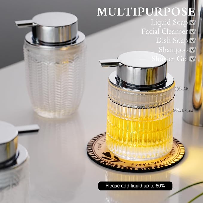 Foaming Hand Soap Dispenser, Glass Foam Soap Dispenser or Lotion Dispenser - Image 3