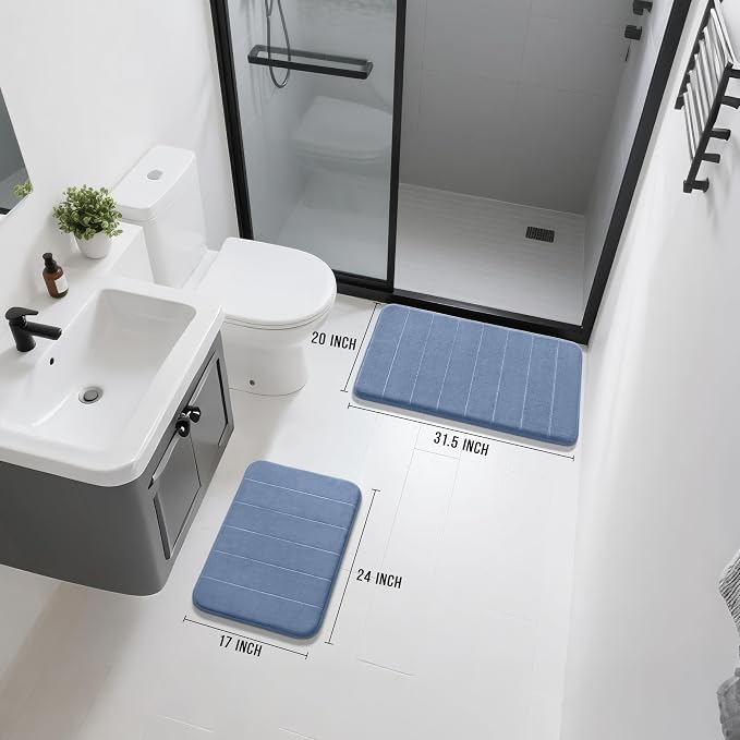 Yimobra Memory Foam Bathroom Rugs Sets 2 Piece - Image 2