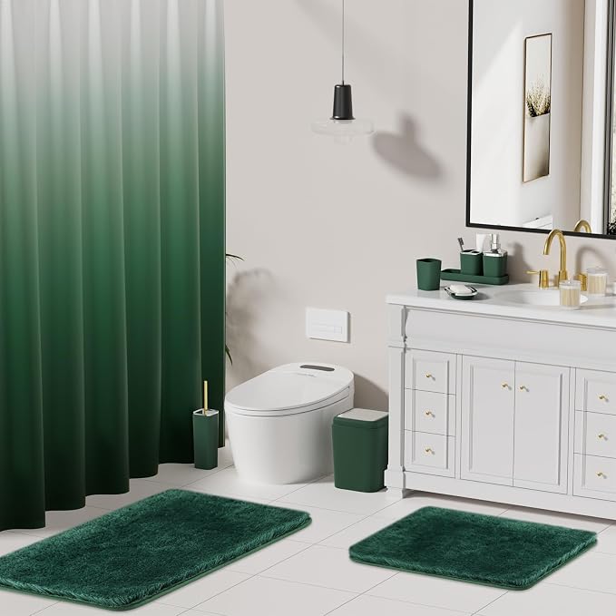 Dark Green Bathroom Accessories Set - Image 2