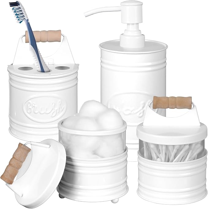 Autumn Alley White Bathroom Accessories Set 4 by AutumnAlley