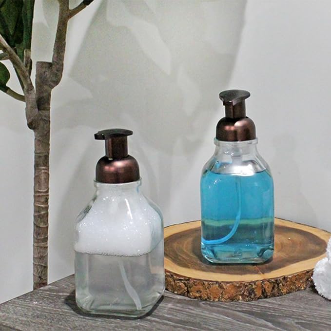 Cornucopia Brands 16-Ounce Square Glass Foaming Soap Dispensers - Image 7