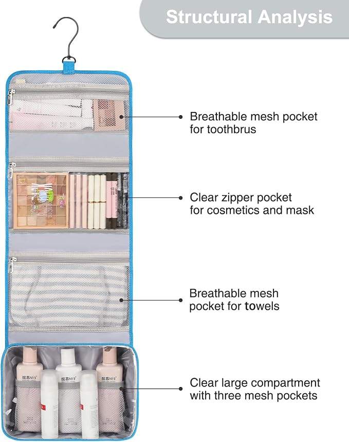 Relavel Travel Hanging Toiletry Bag - Image 7