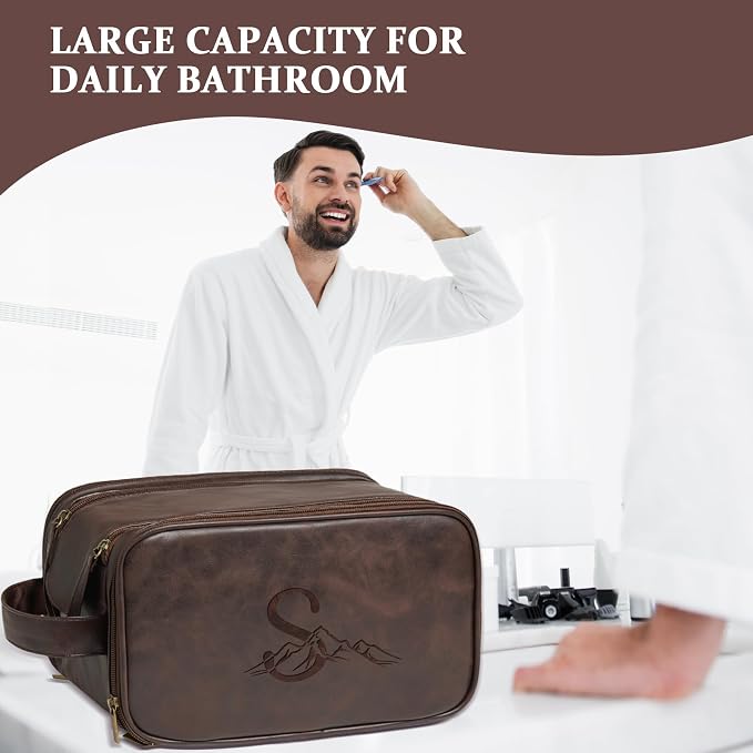 Janhavi Large Leather Toiletry Bag - Image 8