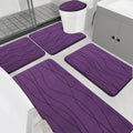 YIHOUSE Memory Foam Purple Bathroom Rug Sets 5 Piece, Ultra Absorbent Bath Mat by YIHOUSE