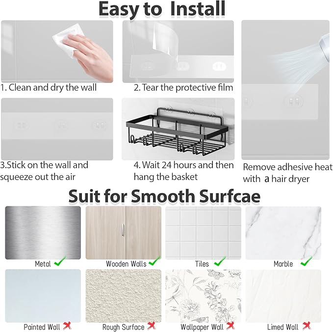 5 Pack Shower Caddy Organizer Rack Shelf - Image 7