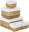 Vagusicc Wicker Storage Basket, Rectangular Wicker Baskets by Vagusicc
