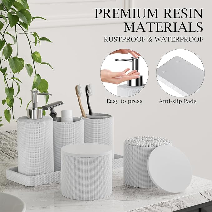 6-Piece White Bathroom Set - Image 4
