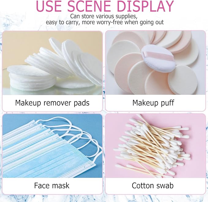 KALIONE 3-Piece Portable Travel Cotton Pad Holder - Image 4