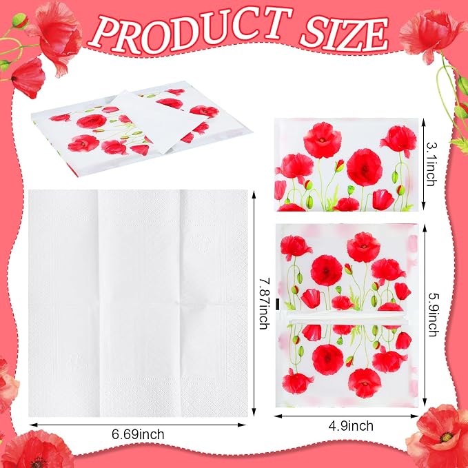 Geyee 50 Packs Tissue Travel Size Facial Paper Napkins Travel Packs Disposable - Image 2