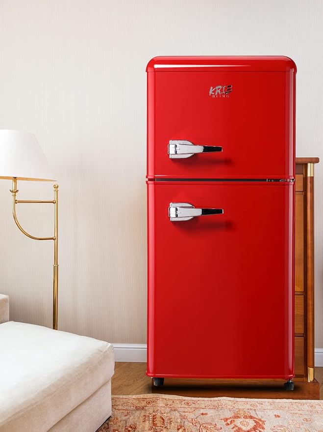 Mini Fridge With Freezer, Refrigerator With 2 Doors, 7- Level Adjustable - Image 2