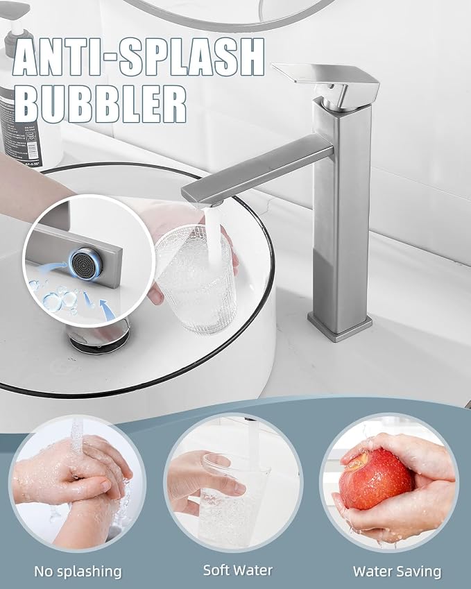 Bathroom Faucets, Brushed Bathroom Sink Faucet Set - Image 3