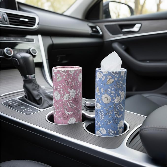 Car Tissues Cylinder, 50 Tissues per Canister, Facial Tissues - Image 2