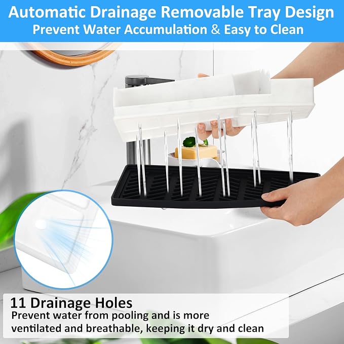 Bathroom Organizer Countertop, Toothbrush and Toothpaste Holder - Image 7