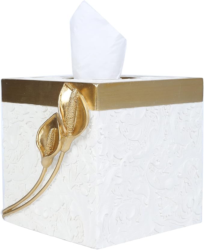 Hymmah Modern Square Tissue Box Cover Holder, Bathroom Accessories Decor Unique - Image 3