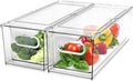 2 Pack Refrigerator Organizer Bins Stackable Fridge Organizer Set by GREENBY