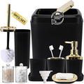Black Bathroom Accessories Set, Soap Dispenser, Soap Dish, Toothbrush Holder by BetterbathroomwithXLHOME